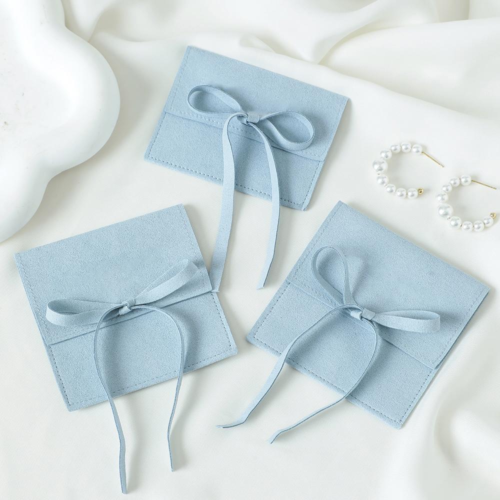 2pcs Microfiber Jewelry Pouch Velvet Jewelry Small Envelope Bag with Rope Jewelry Packaging Pouch Wedding Favors Gift Party Bag