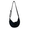 Women Messenger Bag Solid Clor Large Capacity Adjustable Shoulder Strap Crescent Bag Zipper Closure Crossbody Bag