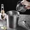 Bar Kitchen Stainless Steel Ice Buckets for Beer Wine Champagne Storage Cooling Bucket Portable Cooler Party Whiskey Chiller Ins