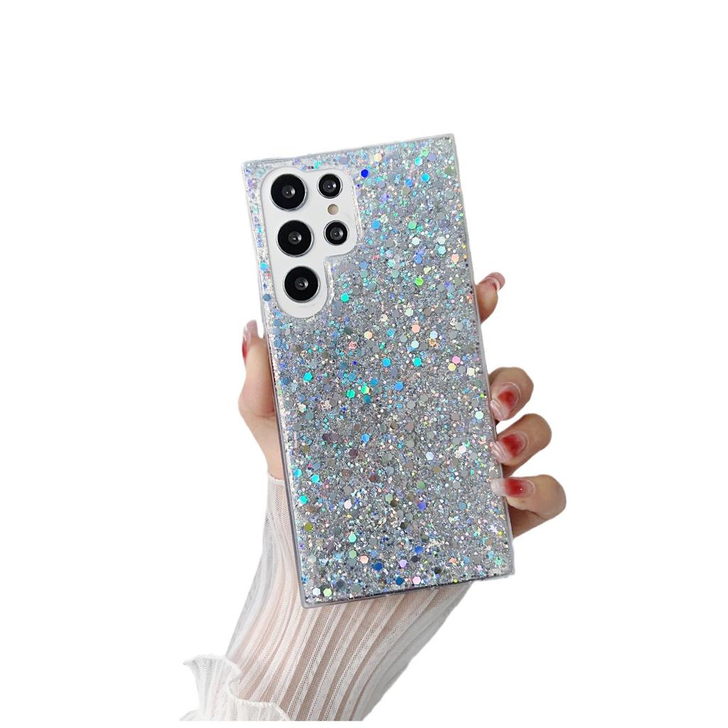 Simple glitter sequins are suitable for Samsung S23PLUS mobile phone case, transparent S22U protective case, all-inclusive S25 Epoxy case.