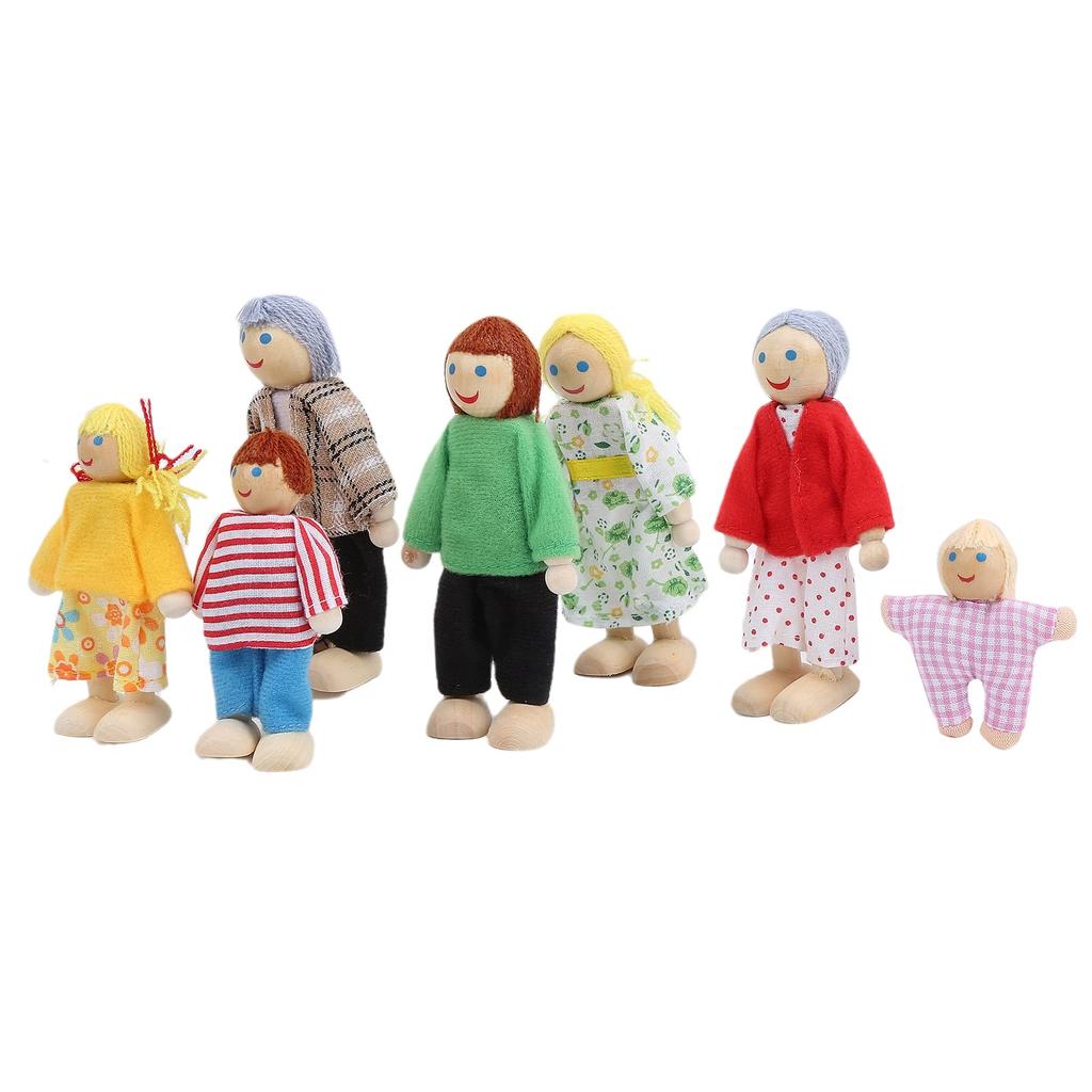 Dollhouse Little People Wooden Family Dollhouse Dollhouse Mini People Dollhouse Dolls for Pretend Figure Dollhouse Toys People, Set, Dolls, Figures,
