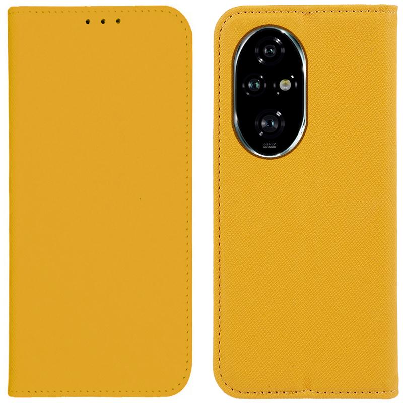 

Чехол для Honor 200 Pro 5G Кожаный чехол-книжка с крестообразной текстурой Yellow