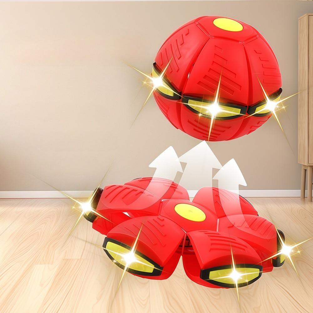 Non-Toxic Glowing Up Magic Saucer Ufo Ball Squishy Transformable Bouncing Ball Toy With 6 Light Parent-Child Interactive Kids Gift