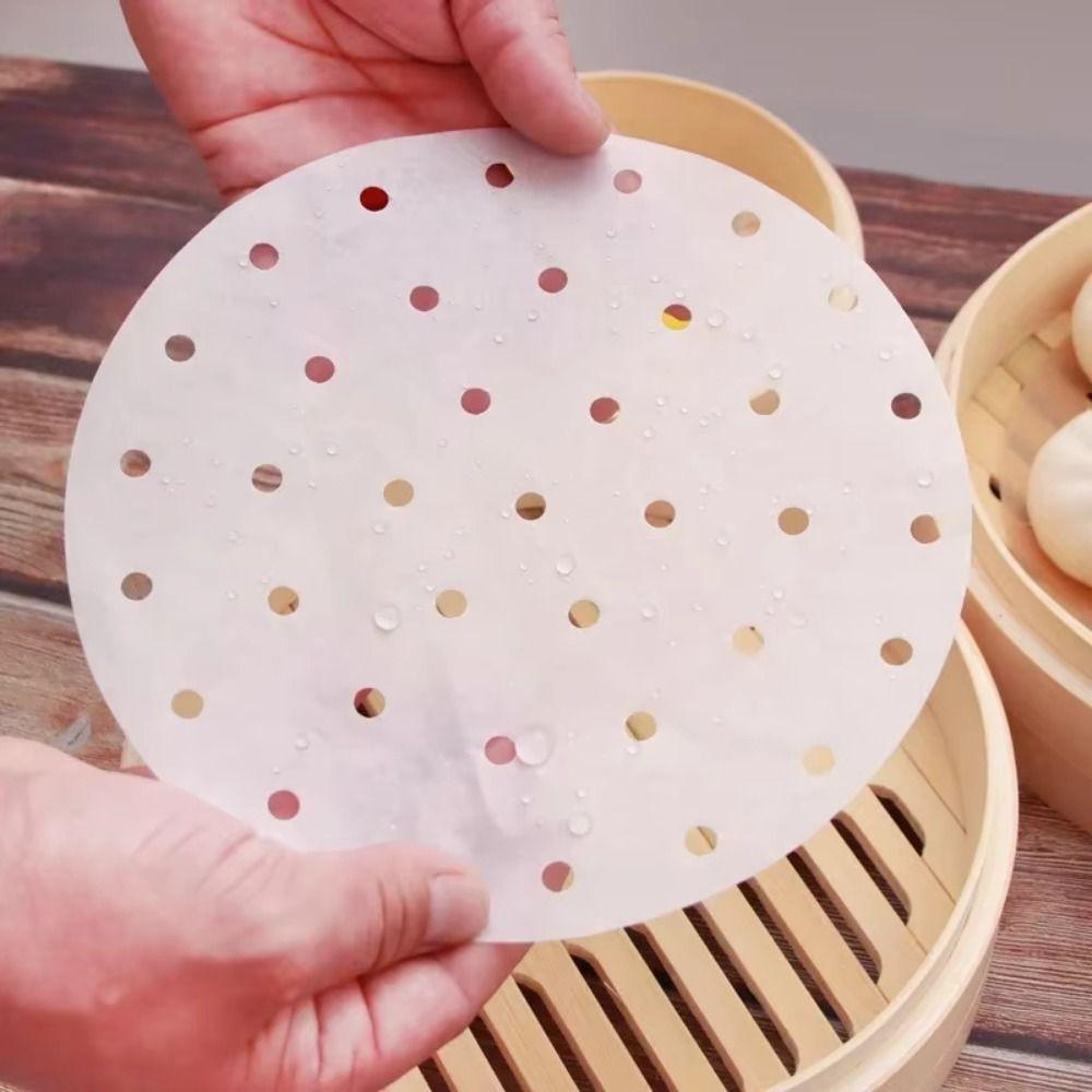 100Pcs New 4/5/6/7/8in Steamer Paper Disposable Round Buns Pastries Non-stick Paper Bread Bakery Paper Kitchen Cooking Tools