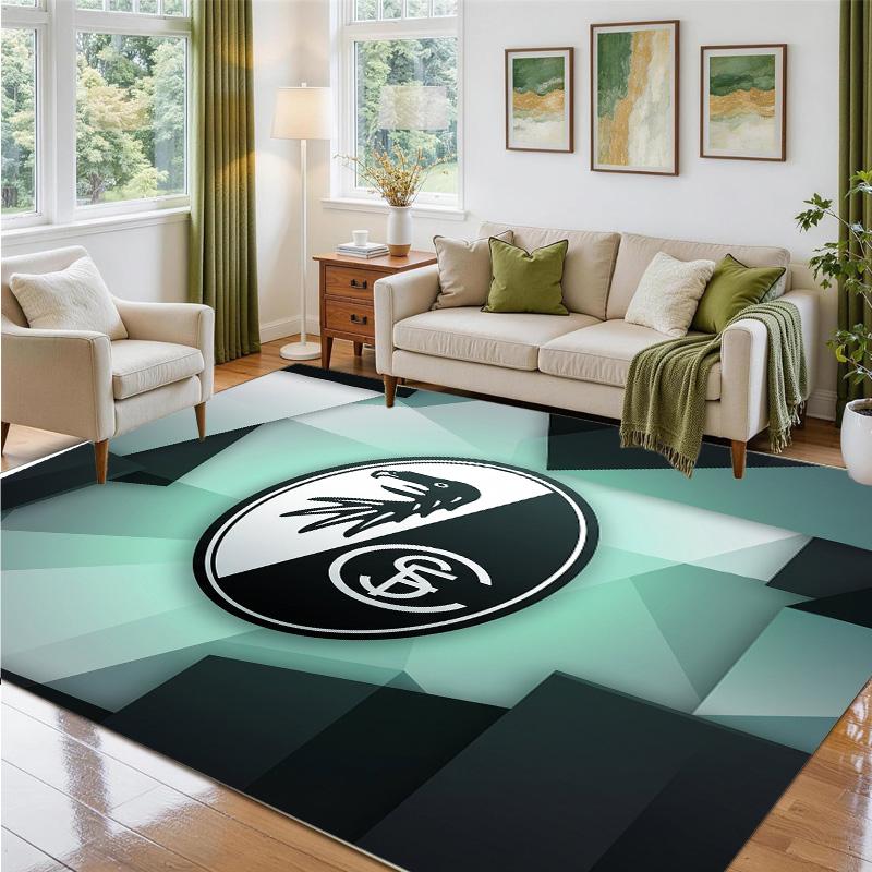 SC Freiburg FC Design Crystal Velvet Rug Soft Decorative Mat for Bedroom Entrance