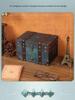 Vintage Wooden Treasure Chest with Lock - Jewelry Box & Film Prop