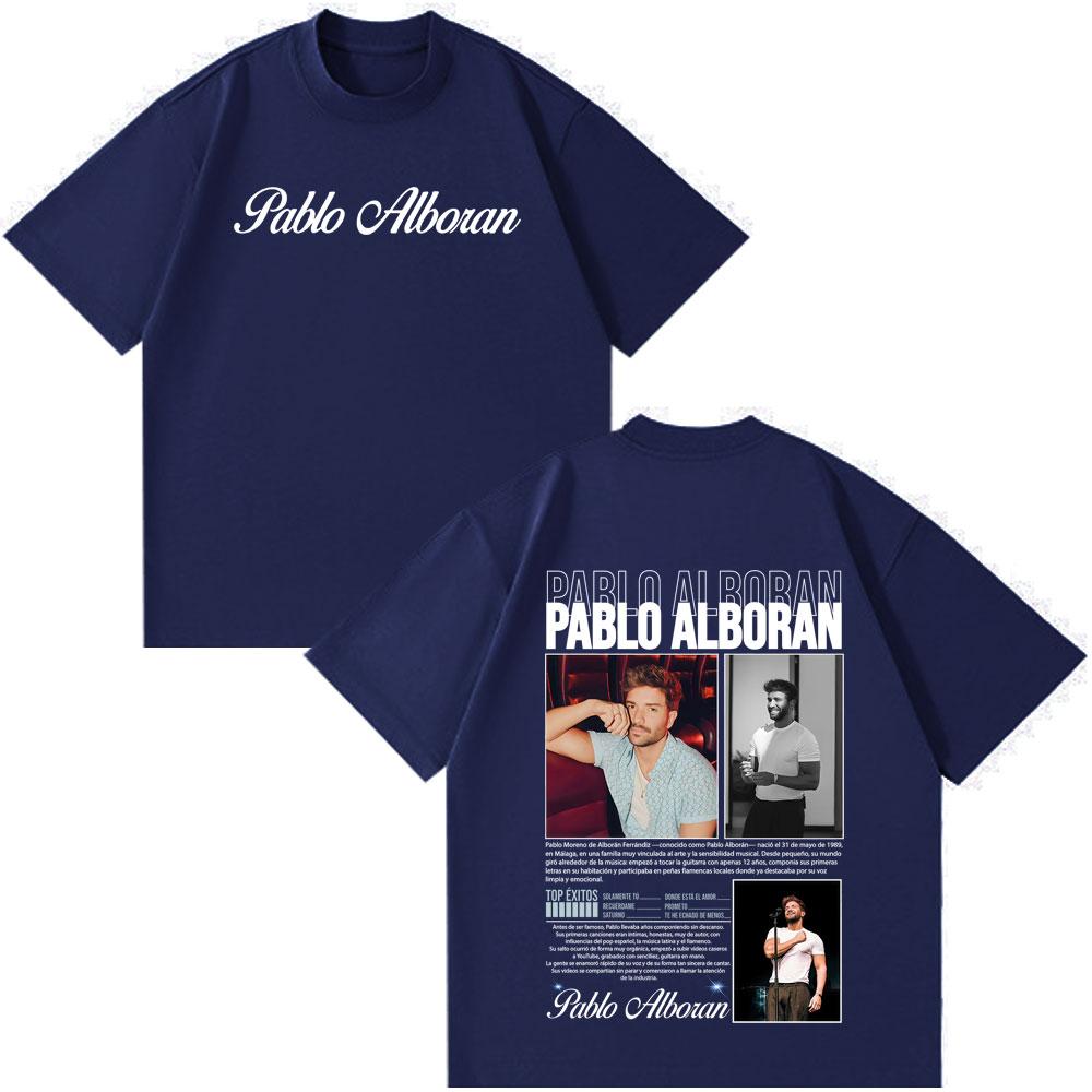 Singer Pablo Alboran Clickbait Album Cover Tshirts Men Clothing Harajuku Hip Hop Street T Shirt Casual Loose Tshirts Fan Gifts