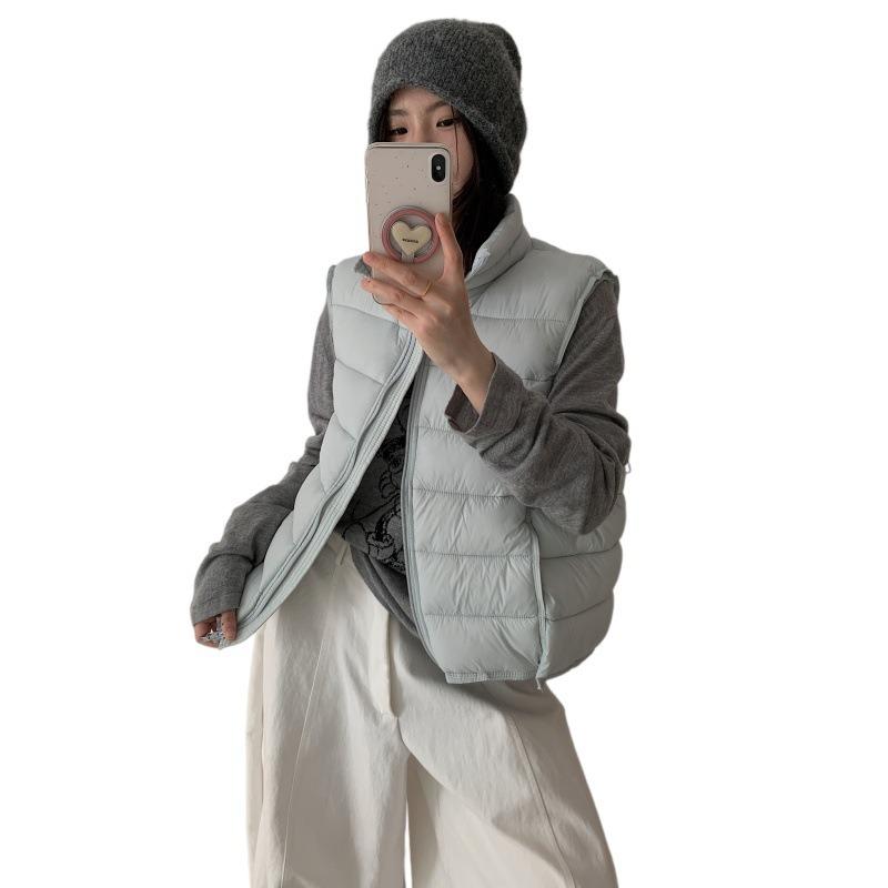 Damenmode Casual Herbst Winter Einfarbig Druck Ärmellose Jacken & Mäntel Daunenmäntel