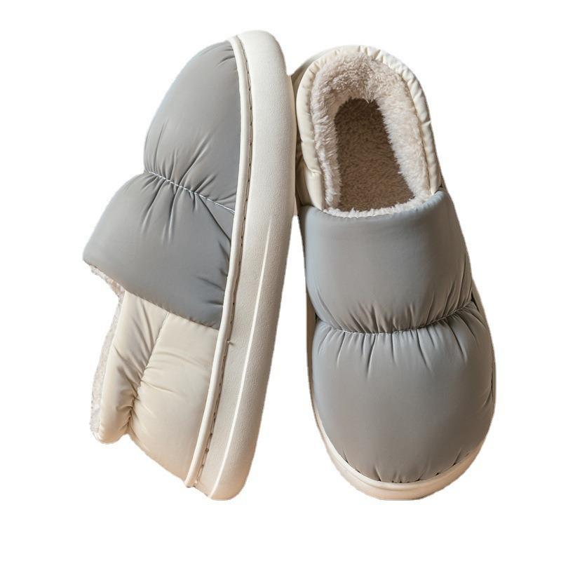 Cotton slippers women's autumn and winter bags heel non-slip indoor home household thickened warm couple wear down cotton shoes men