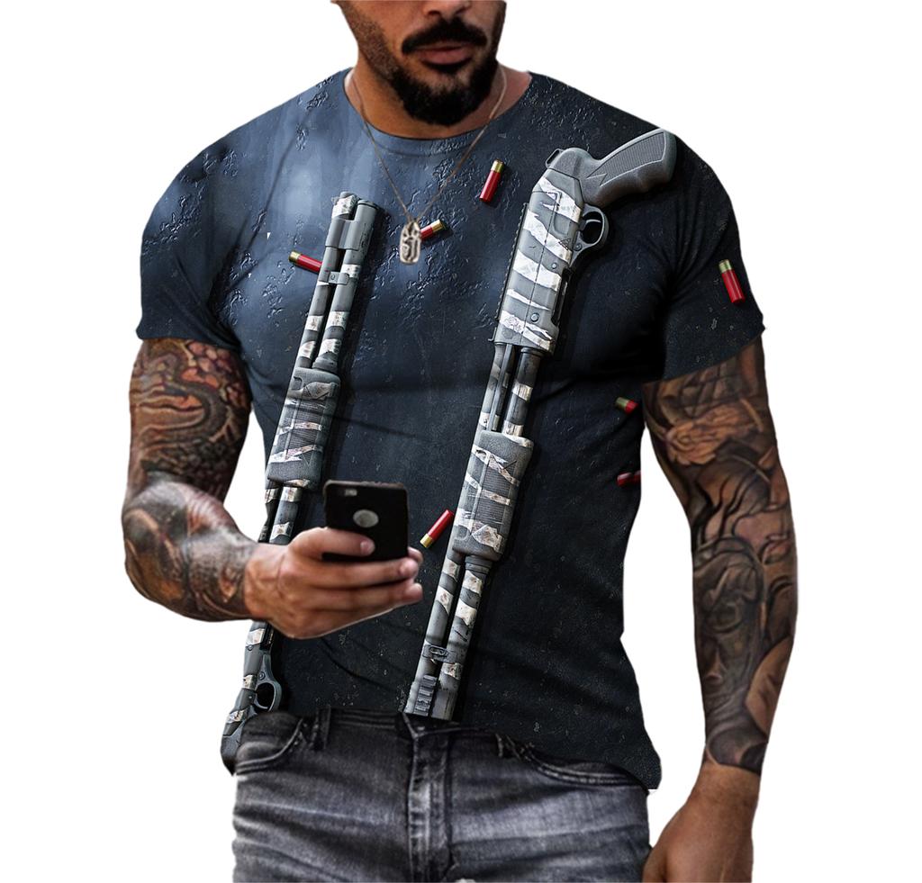 T Shirt For Men 3d Gun T Shirts Funny Printed Streetwear Beretta Gun Tshirt Fashion Casual Short Sleeve Punk Gun Tops T-shirts