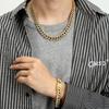 Men'S Hipster Accessories Hip Hop Big Gold Chain Diamond Cuban Chain Bracelet Necklace