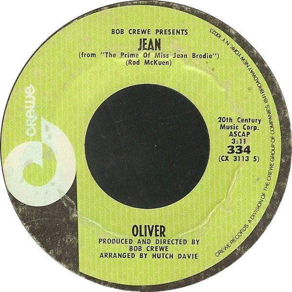 

7inch Record OLIVER - Jean / The Arrangement 334 Crewe 1969 US Rock Used