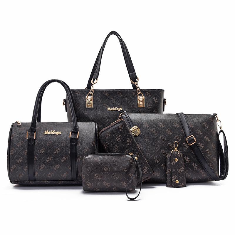 New Presbyopia Bag, High-end Retro Six-piece Set, Letter Plaid Diagonal Span Bag for Women