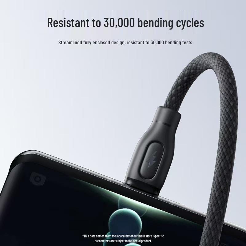 120W Dual Type-C Fast Charging Cable Compatible with Apple, Huawei, Vivo Phones, 10A