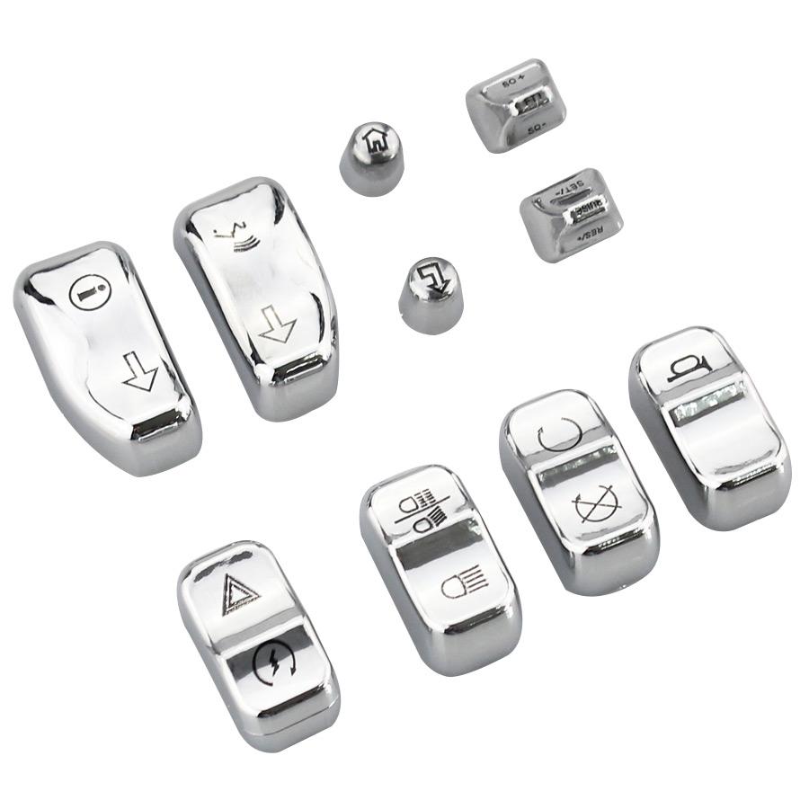 Moto Accessory Black Chrome Hand Control Switch Housing Buttons Caps For Harley Touring Electra Street Glide CVO 2014-2018 New