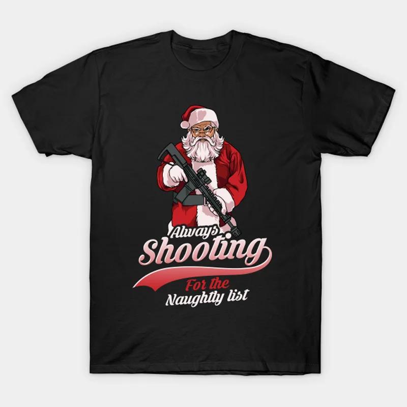 

Funny Santa Claus Shooter Gun Christmas Gift T-Shirt New 100% Cotton O-Neck Summer Short Sleeve Casual Mens T-shirt Size S-3X... S разноцветный