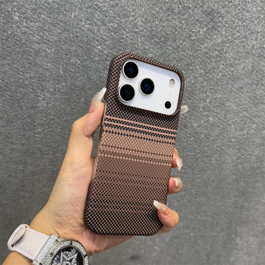 For Magsafe Frameless Carbon Fiber Texture PC Phone Case For iPhone 17 Air 16 Plus 15 14 13 12 17 Pro Max Wireless Charge Cover