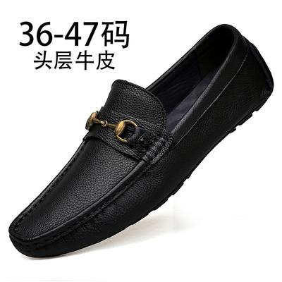 Herren Rundkopf Casual Trend Fußabdeckung Ein Pedal Gummi Weiche Sohle Rutschfest Täglich Arbeit Handnaht Flache Öffnung Herrenschuhe