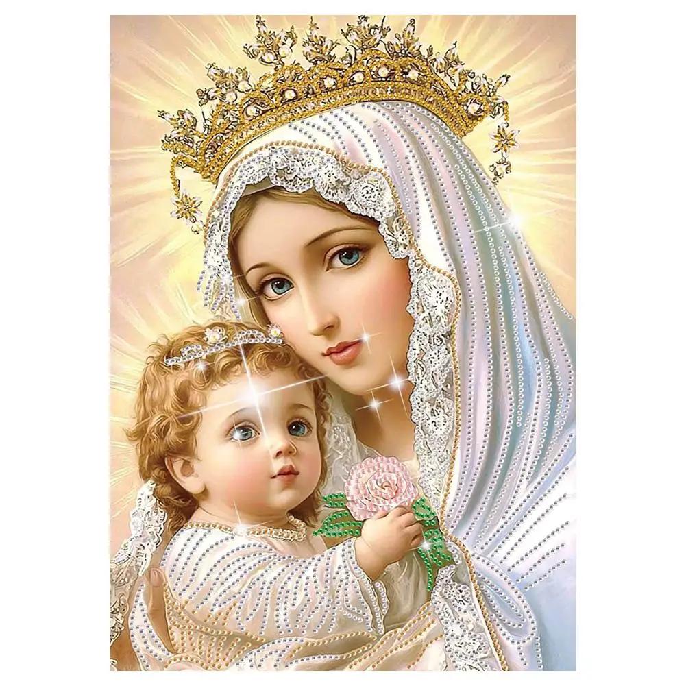 Virgin Mary Partial DIY 5D Special Shaped Drill Gem Art for Adults/Beginners Home Decor Diamond Art Painting C9C4