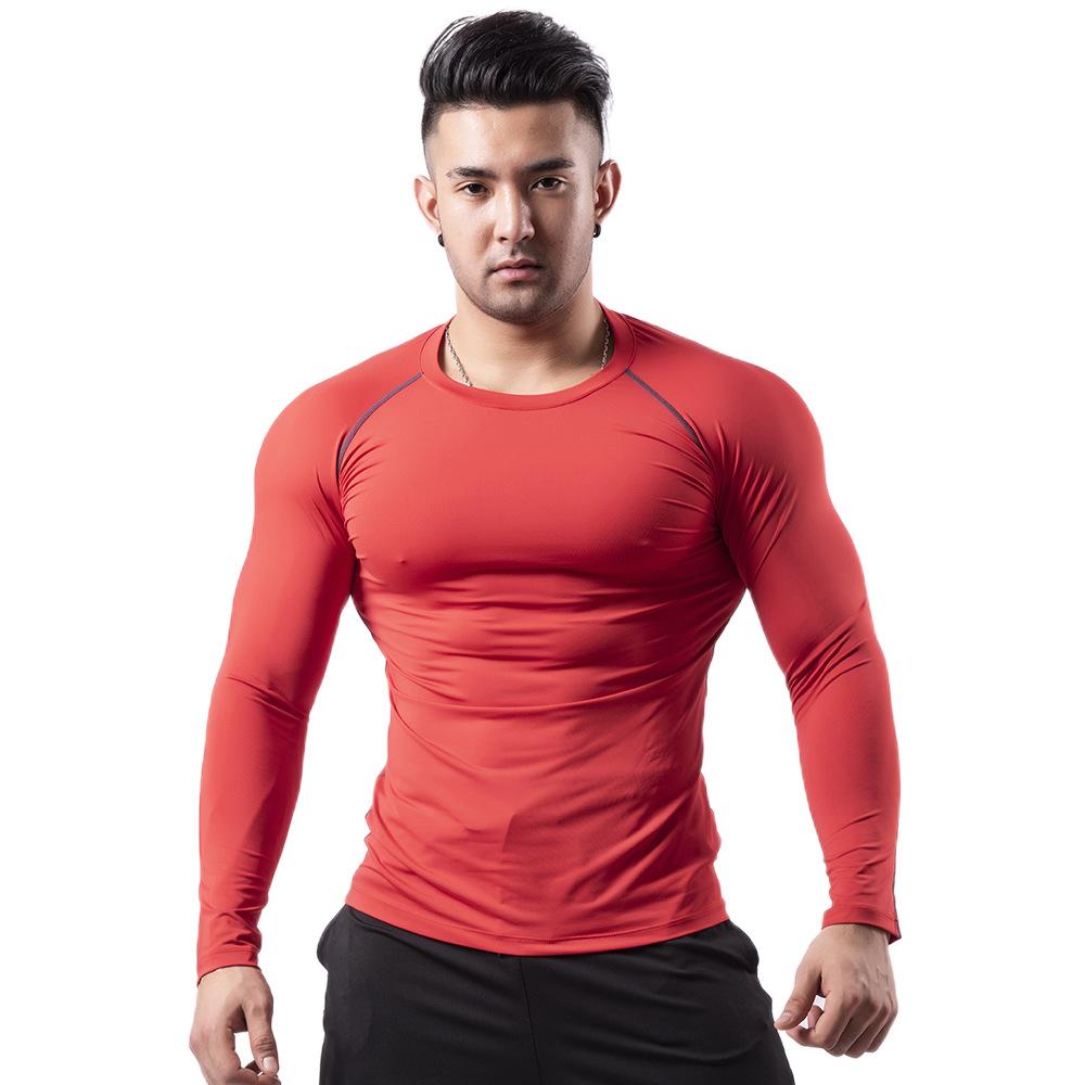Men Running Long Sleeve T Shirts Gym Running Quick-Dry Tights Shirts Fitness Compression Sportswear Tops
