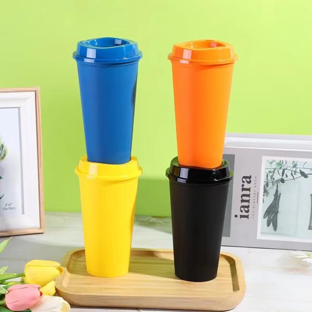 

5pcs Reusable Coffee Cup 16 Oz Hot Drink Cup Drinkware Coffee Mug Takeout помаранчевий