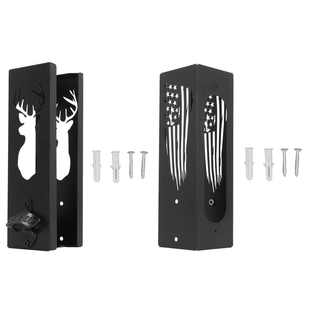 Wall Mounted Can Cooler Holder Iron Exquisite Multifunctional with Bottle Opener Can Cooler Dispense