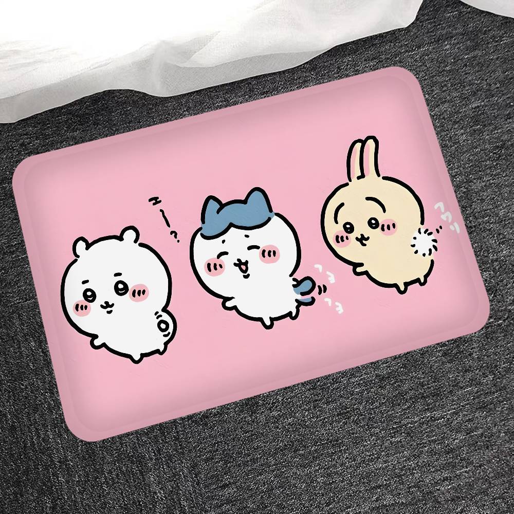 Cartoon C-Chiikawas Door Mat Washable Non-Slip Living Room Sofa Chairs Area Mat Kitchen Bedside Area Rugs