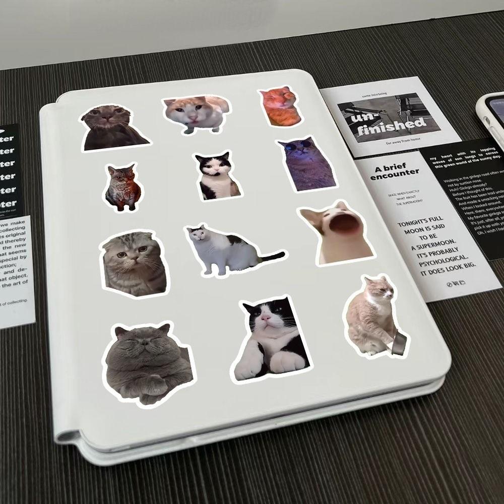 100pcs Removable Funny Cat Stickers Self-Adhesive DIY Decals Funny MEME Graffiti Stickers