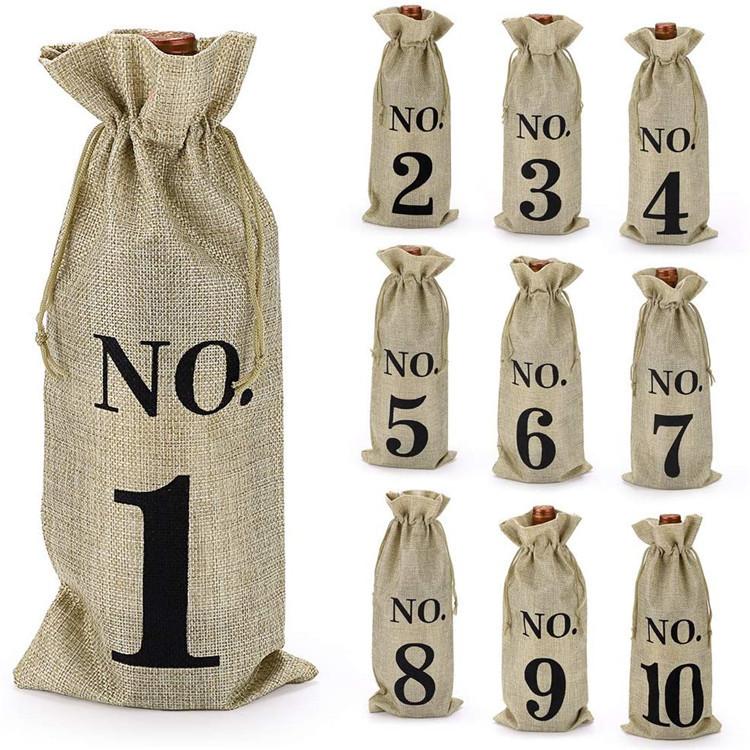 Red Wine Bottle Packaging Bag With Durable Canvas Material For Gift Wrapping And Storage
