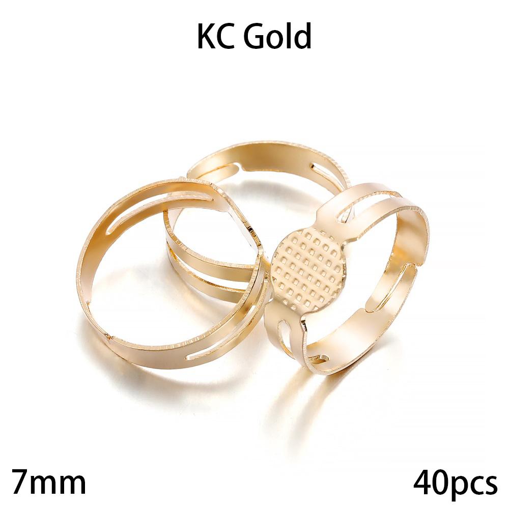 20-40Pcs/lot 7-10mm Metal Adjustable Blank Rings Setting For DIY Handmade Ring Jewelry Making Finding Supplies Accessories