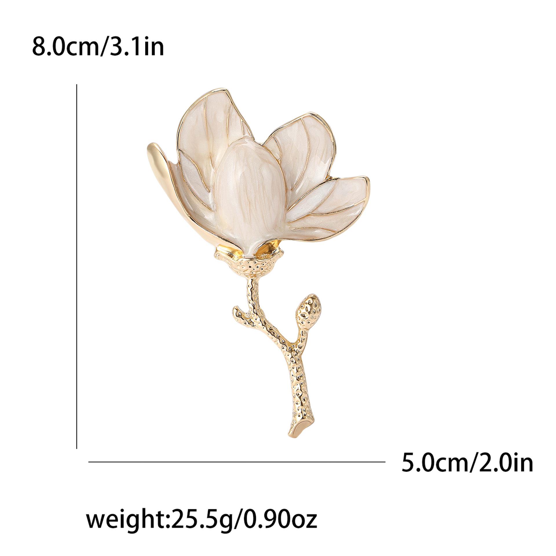 

Korean version of new alloy enamel magnolia brooch, small and fresh, versatile, women s suit shirt, chest flower accessory brooches белый