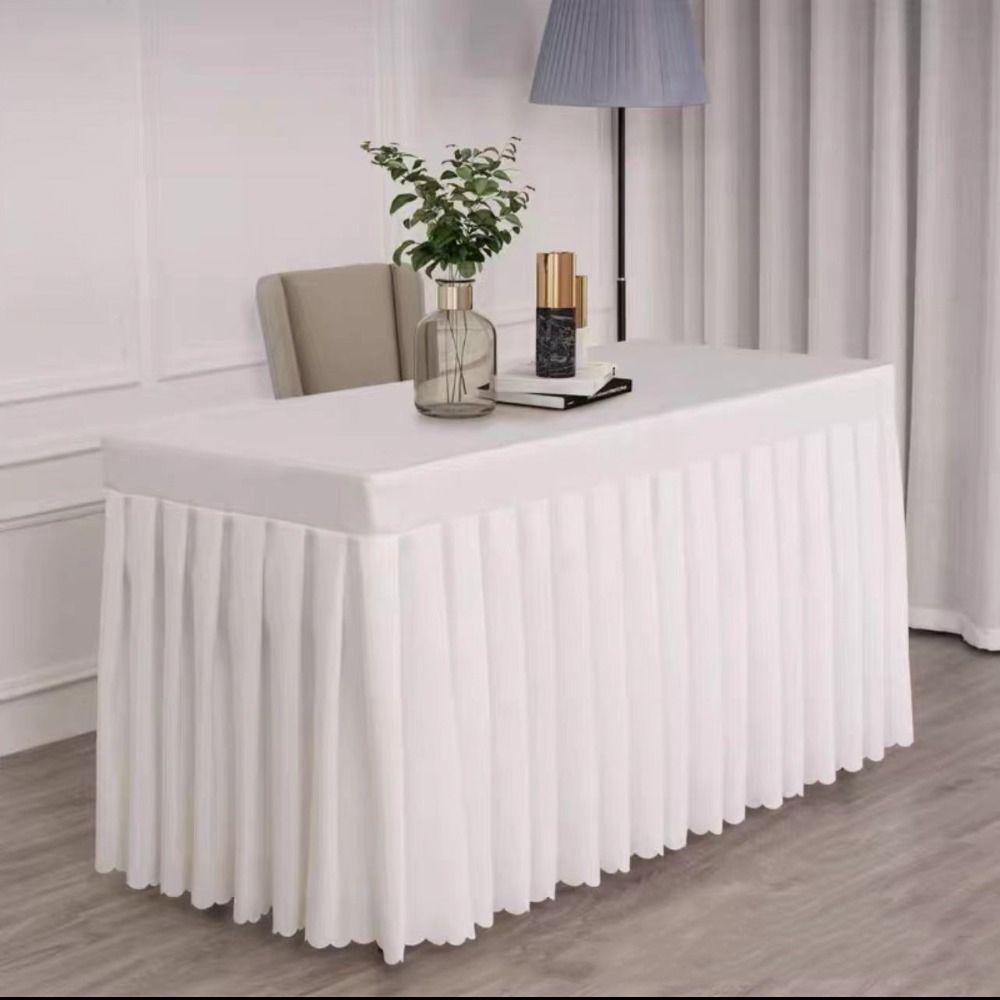Soft Rectangle Table Skirts Thick Banquet Tablecloth Elastic Table Cloth  Wedding