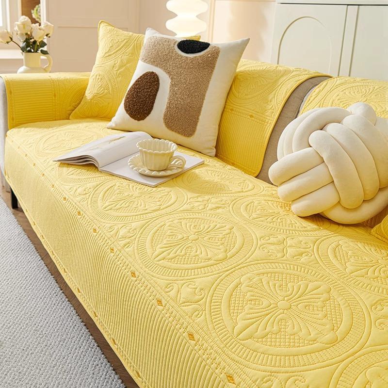 Cream Wind Sofa Cushion, High-End Sense, Universal In All Seasons, Simple And Modern Non-Slip Washed Cotton Fabric Seat Cushion Cover