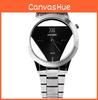 Elegant Triangle Dial Watch Hollow Design Fashionable Steel Band And Glass Surface