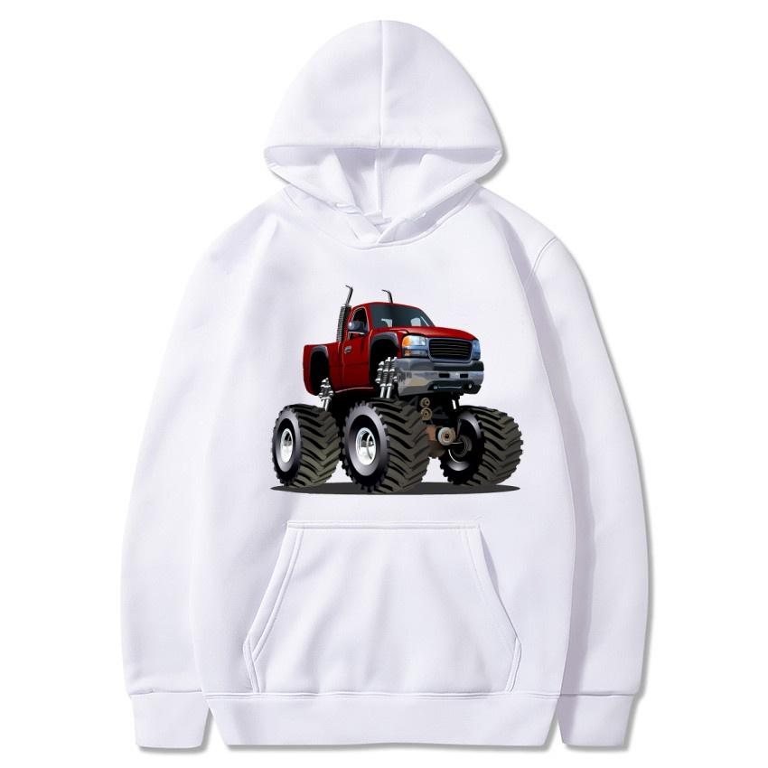 American Monster Truck Bigfoot Printed Hoodie Autumn Winter Street Fashion Hoodie Daily Casual Warm Hoodie Holiday Gift