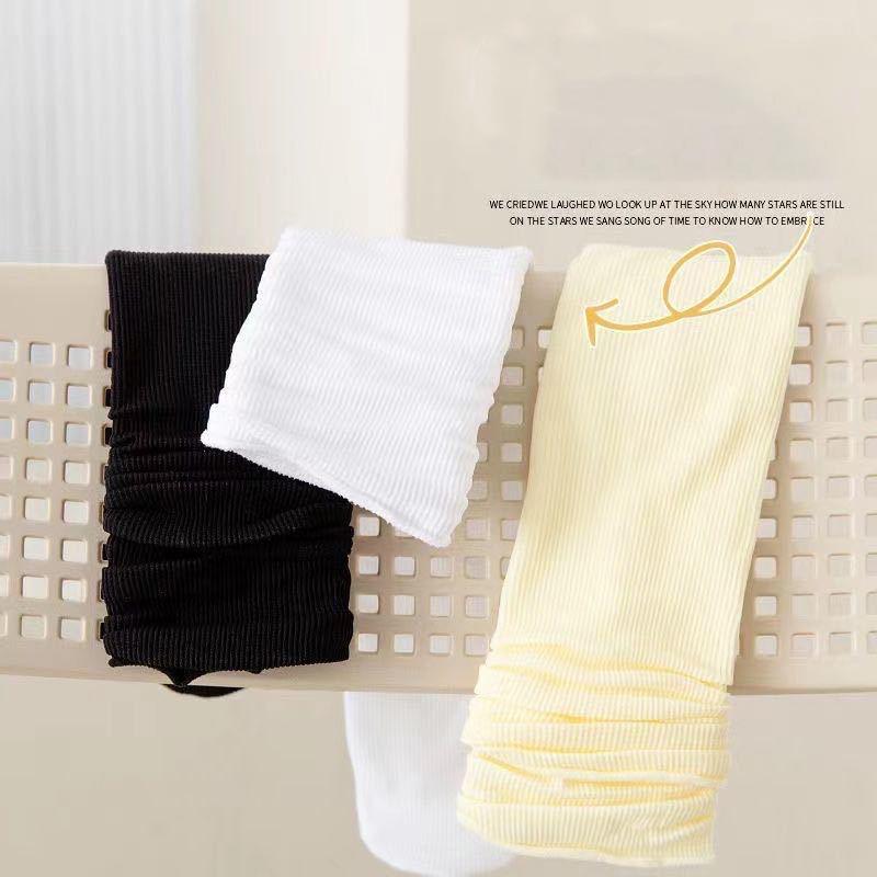 One Pairs Japanese Korean Women Ice Thin Loose Calf Tube Socks Summer Nylon Socks College Style Solid Color Socks