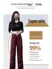 Ankela Women's Wide Leg Red Work Pants - Multi-Pocket, Straight Leg Casual Sports Pants for Autumn/Winter 2026.