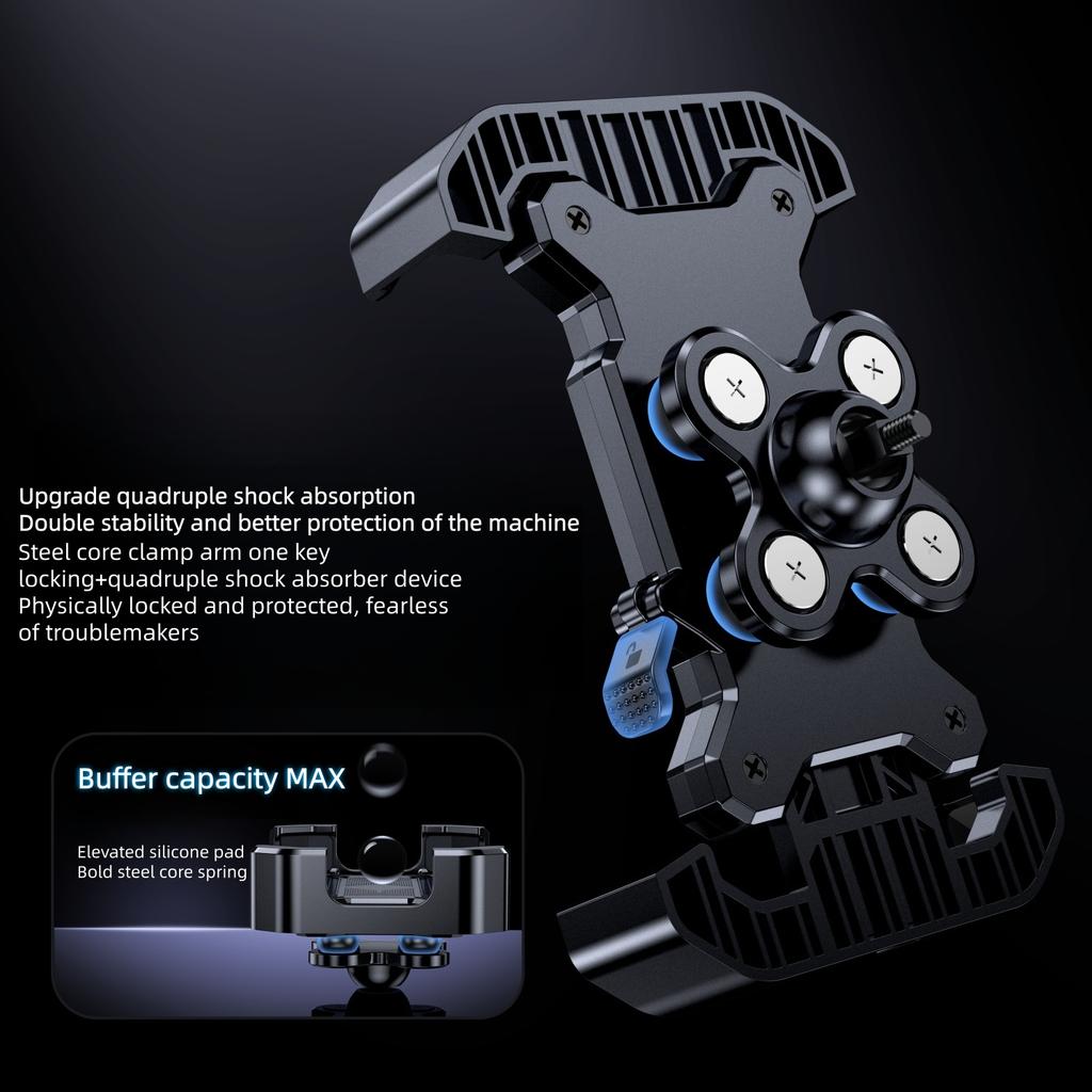 Motorcycle Bicycle Phone Holder GPS Bracket Cellphone Stand Mount Adjustable Bike Phone Shock Absorption Cycling Bracke