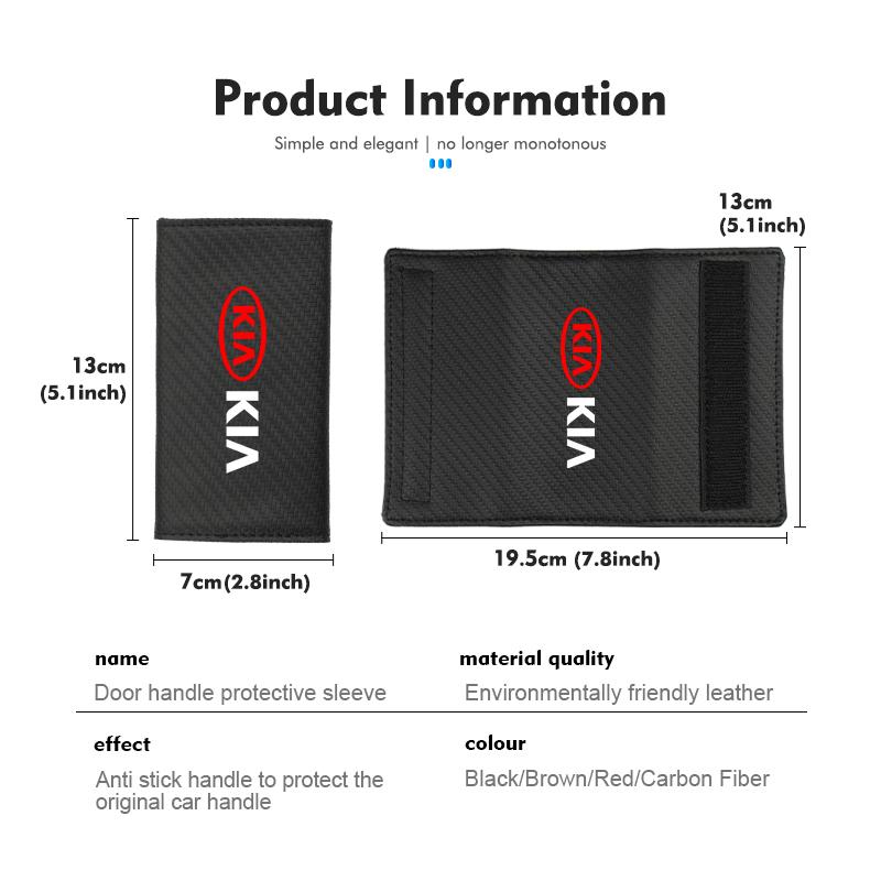 For KIA Car Door Handle Leather Auto Protective Case Cover Sportage Rio Ceed Niro Soul Stonic Picanto Proceed