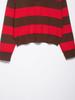 Maglione a coste a righe rosse stile europeo per donna (Autunno 2025)