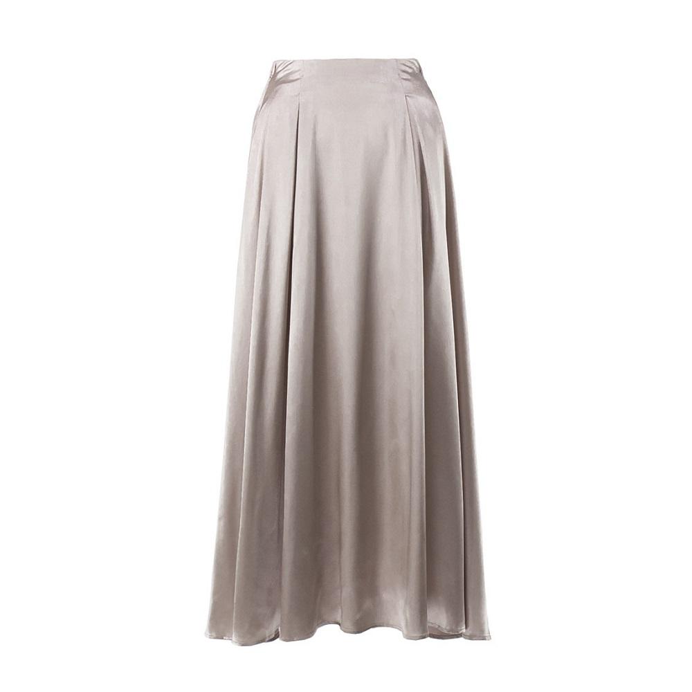 Skirt Women's Spring and Summer Temperament Elegant High-waisted Satin Satin Long Skirt