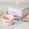 Tazza ceramica creativa con abbinamento colori freschi, tazza caffè acqua macaron, tazza per coppia, tè pomeridiano, ufficio, tazza colazione avena