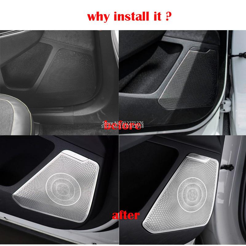 For KIA EV6  2024 Interior Stainless Steel Door Speaker Sound Music Audio Ring Loudspeaker Tweeter Cover Sticker Accessories
