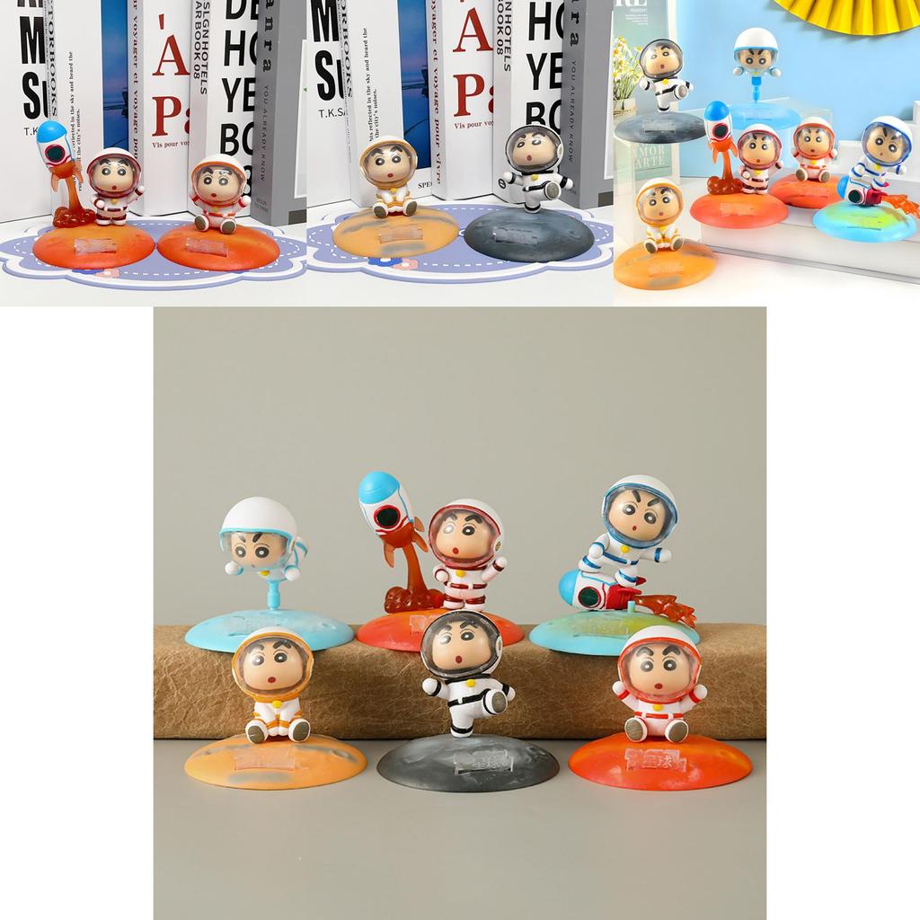 Adorable 6 Piece Space Themed Pvc Figure Set Featuring Cartoon Character Models