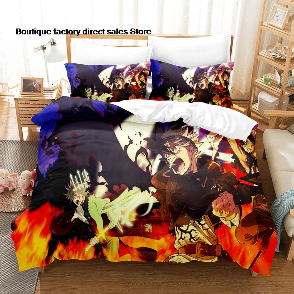 Anime Black Clover Asta Bedding Set 3D Printed Duvet Cover Pillowcase For Otaku Bedroom Home Textile Twin Full Queen King Size