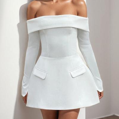 Sexy Style One-shoulder A-shoulder Dress for Women, New Autumn Style Elegant Slim Hip-wrapped Skirt
