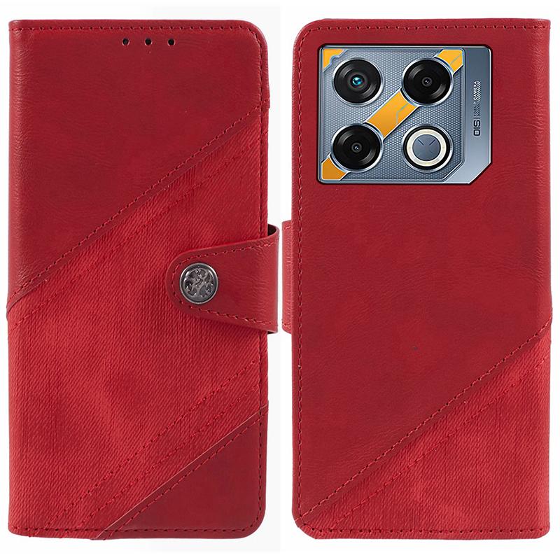 

For Infinix GT 20 Pro 5G Case Wallet PU Leather Phone Cover Jeans Cloth Texture Red