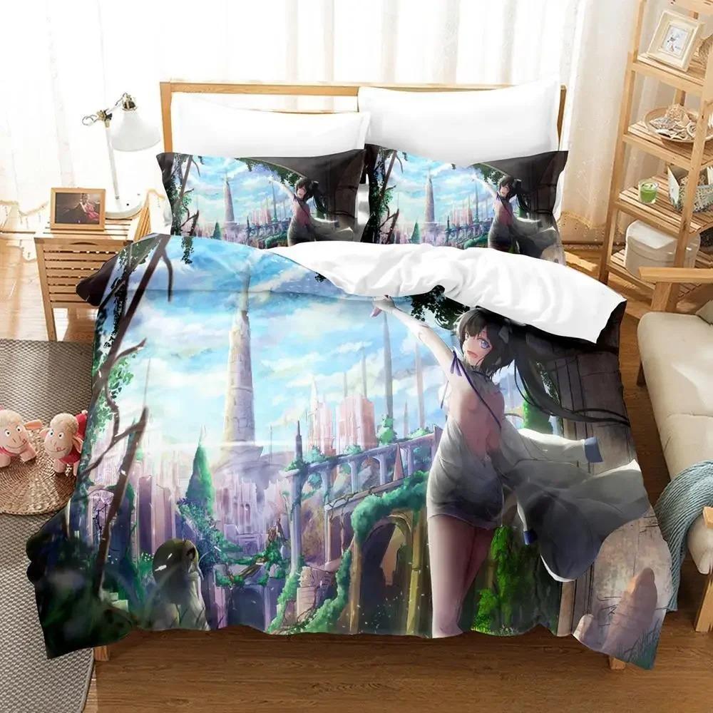 Comfortable Anime Print Bedding Set With Duvet Cover And Pillowcases King Queen Twin Sizes For Adults And Kids