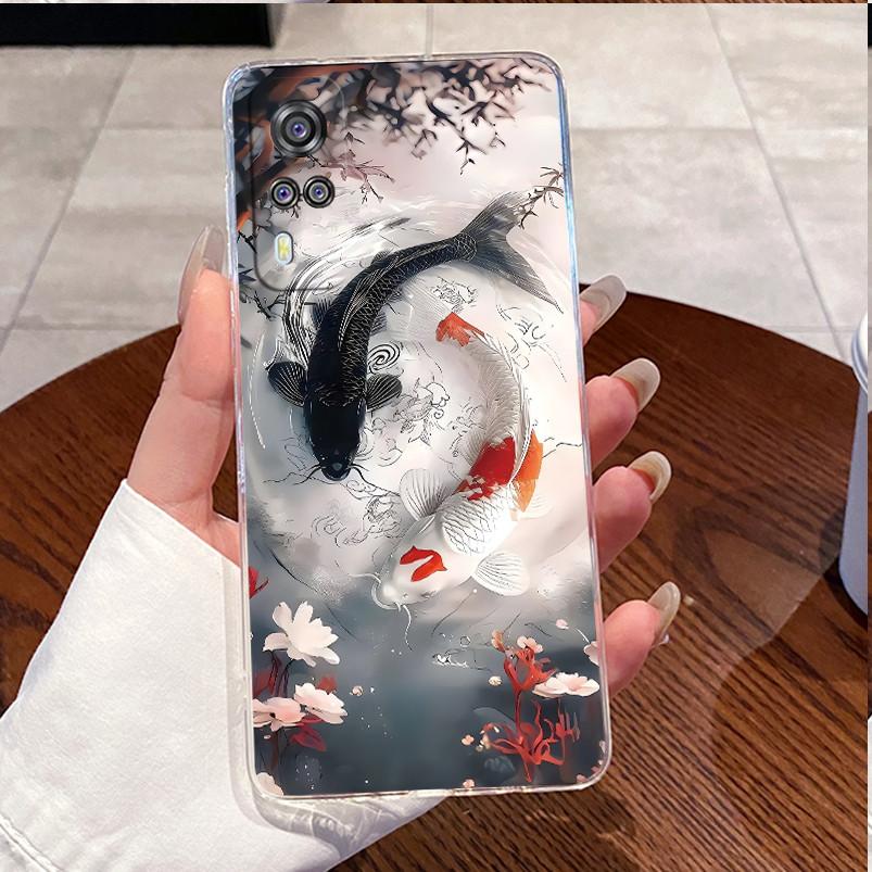 For Vivo Y31 2021 Y51 2020 Y53S Case V2036 V2030 Love Heart Rabbit Slim Clear Soft Silicone Back Cover For Vivo Y 31 Y 51 Casing