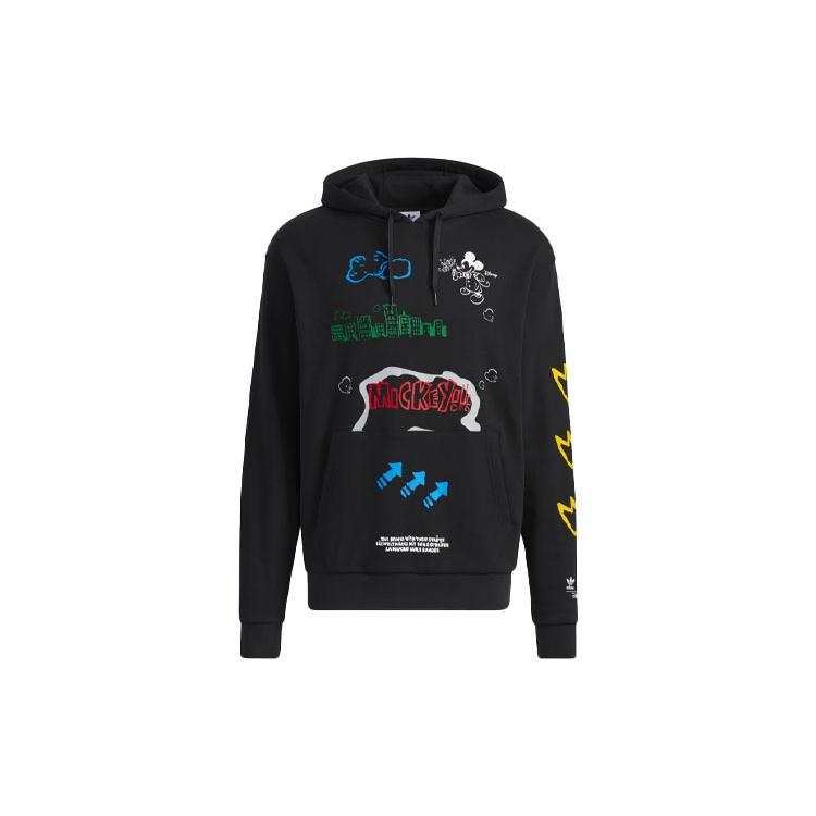 adidas originals Fangtastic Series Disney Mickey Printing Sports Pullover Black Men s H37060 XXS